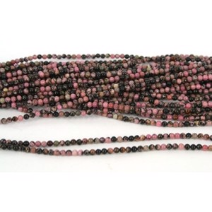 3 mm Rhodonit 1/1 streng